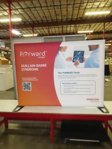 TF-413 Aero Portable Tabletop Display with Tension Fabric Graphic and LED Stem Light